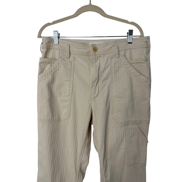 By Anthropologie Carpenter Pants Women 30 Ivory Utility Casual Versatile - Picture 4 of 12